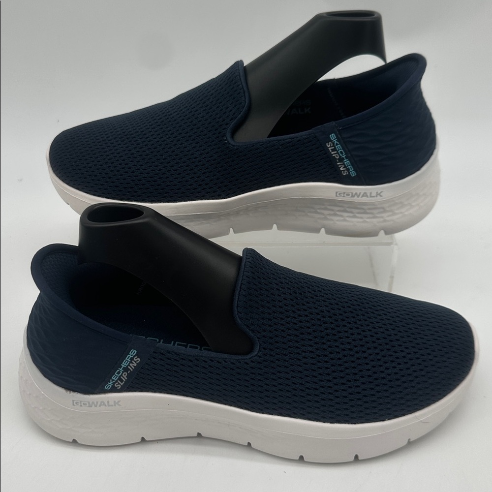 Skechers Women’s Go Walk Flex Navy Blue White Slip-On Sneakers Women’s Size 7